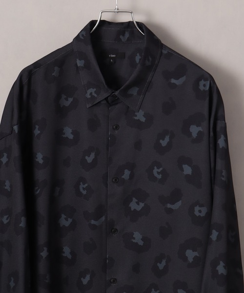 Drape Georgette Whole Pattern Oversized Shirt/とろみドレープジョー