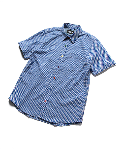 BEAMS(ビームス)の「BEAMS / ダブルガーゼ カザリステッチ ミニレギュラー 半袖 シャツ(シャツ/ブラウス・メンズ・ブルー系その他/ネイビー/ホワイト・LARGE/MEDIUM/SMALL/X-LARGE)」の1枚目の写真