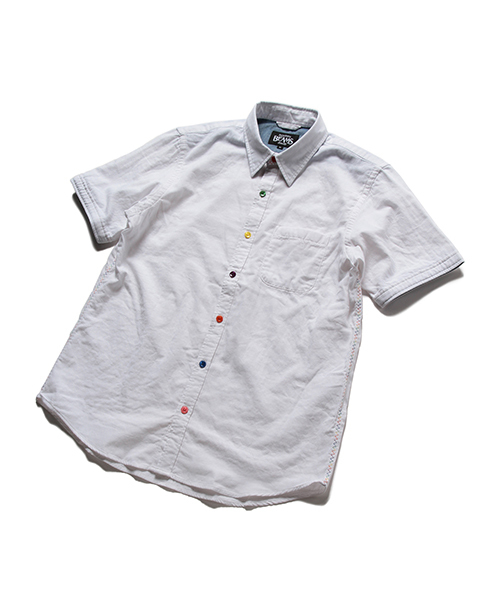 BEAMS(ビームス)の「BEAMS / ダブルガーゼ カザリステッチ ミニレギュラー 半袖 シャツ(シャツ/ブラウス・メンズ・ブルー系その他/ネイビー/ホワイト・LARGE/MEDIUM/SMALL/X-LARGE)」の2枚目の写真