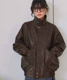 MONO-MART LADY'S（モノマートレディース）の「比翼デザインヴィンテージライク オーバーサイズブルゾン（ブルゾン）」