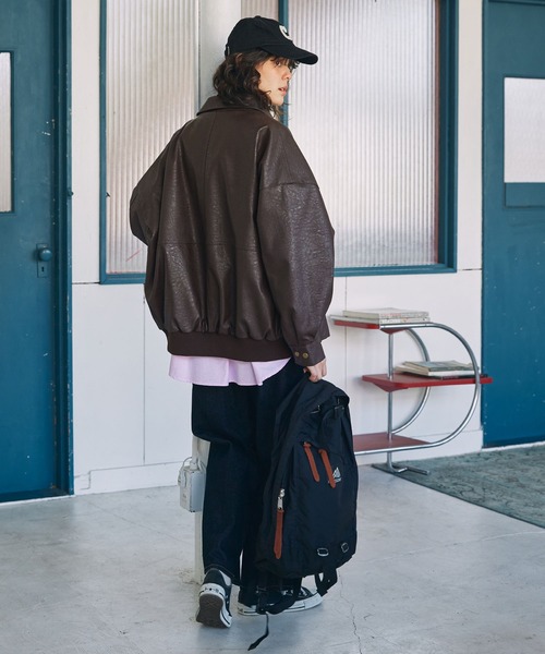 セール】比翼デザインヴィンテージライク オーバーサイズブルゾン