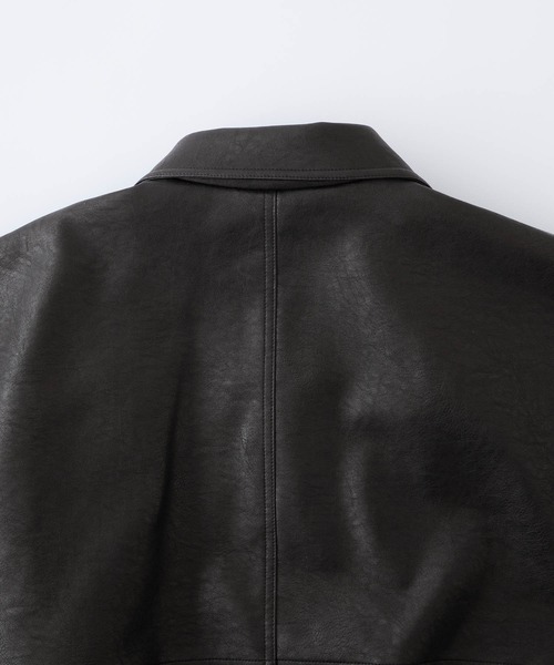 MONO-MART（モノマート）の「比翼デザインヴィンテージライク オーバーサイズブルゾン（ブルゾン・レディース・ブラック/ブラウン/キャメル/アイボリー/カーキ/ブラック系1/ブラウン系1/ブラック系2・FREE）」の17枚目の写真