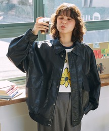 MONO-MART LADY'S（モノマートレディース）の「比翼デザインヴィンテージライク オーバーサイズブルゾン（ブルゾン）」