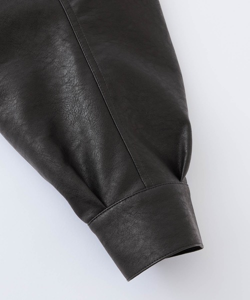 MONO-MART（モノマート）の「比翼デザインヴィンテージライク オーバーサイズブルゾン（ブルゾン・レディース・ブラック/ブラウン/キャメル/アイボリー/カーキ/ブラック系1/ブラウン系1/ブラック系2・FREE）」の16枚目の写真