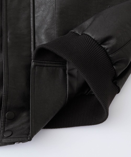 MONO-MART（モノマート）の「比翼デザインヴィンテージライク オーバーサイズブルゾン（ブルゾン・レディース・ブラック/ブラウン/キャメル/アイボリー/カーキ/ブラック系1/ブラウン系1/ブラック系2・FREE）」の12枚目の写真