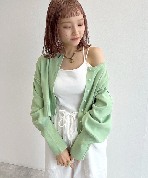 w closet（ダブルクローゼット）の「【カップ付き】バッククロスキャミソール（キャミソール・レディース・ブラック/オフホワイト・FREE）」の5枚目の写真