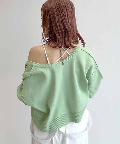 w closet（ダブルクローゼット）の「【カップ付き】バッククロスキャミソール（キャミソール・レディース・ブラック/オフホワイト・FREE）」の11枚目の写真