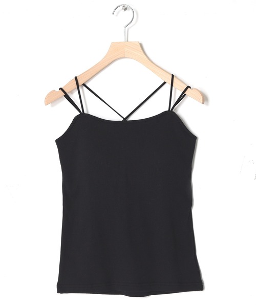 w closet（ダブルクローゼット）の「【カップ付き】バッククロスキャミソール（キャミソール・レディース・ブラック/オフホワイト・FREE）」の10枚目の写真