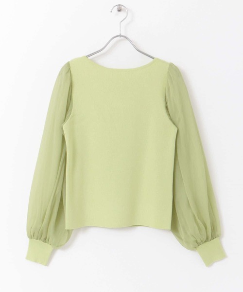 SENSE OF PLACE by URBAN RESEARCH（センスオブプレイスバイアーバンリサーチ）の「シアーボリュームスリーブセーター（ニット/セーター・レディース・イエロー/モカ/ブラック・ONE）」の15枚目の写真