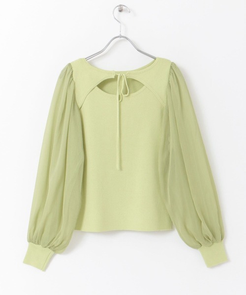 SENSE OF PLACE by URBAN RESEARCH（センスオブプレイスバイアーバンリサーチ）の「シアーボリュームスリーブセーター（ニット/セーター・レディース・イエロー/モカ/ブラック・ONE）」の20枚目の写真