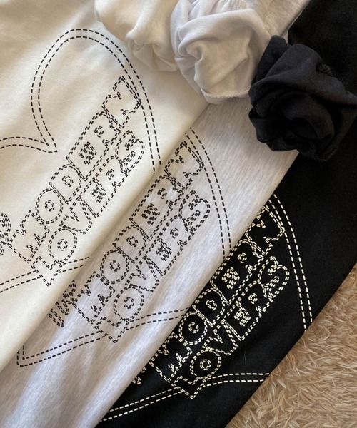 Dalfwin(ダールフィン)の「2023AW 秋冬新作 韓国ファッション 裏起毛なし MODERNハートプリントスウェット スウェット トレーナー カットソー トップス(スウェット・レディース・ブラック/グレー系その他・FREE)」の8枚目の写真