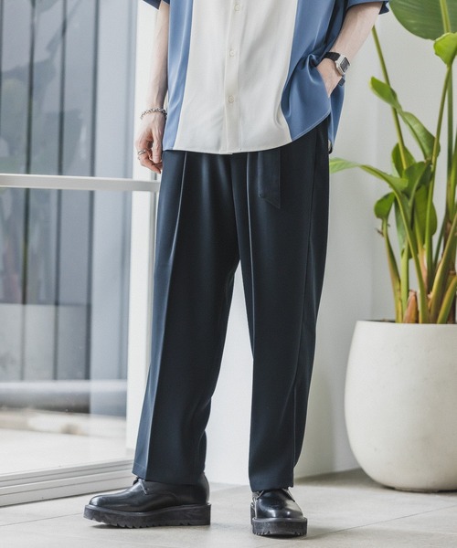 RAGEBLUE（レイジブルー）の「ベルト付き/ラグイージーワイドスラックスパンツ（スラックス・メンズ・ブラック/その他/ライトブルー/グレー/ブラウン・MEDIUM/LARGE）」の9枚目の写真