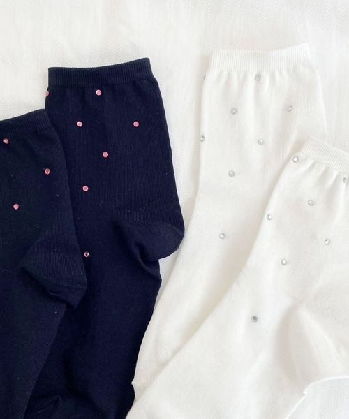 fig London(フィグロンドン)の「crystal socks(ソックス/靴下・レディース・ブラック/ホワイト・FREE)」の18枚目の写真