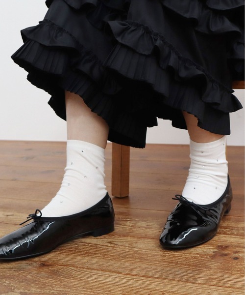 fig London(フィグロンドン)の「crystal socks(ソックス/靴下・レディース・ブラック/ホワイト・FREE)」の4枚目の写真