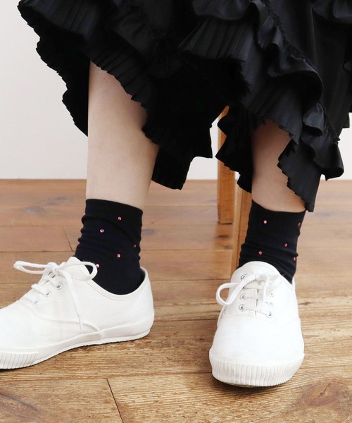 fig London(フィグロンドン)の「crystal socks(ソックス/靴下・レディース・ブラック/ホワイト・FREE)」の14枚目の写真