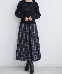 MAISON DE THERESE（メゾン ド テレーズ）の「切り替えニットロングワンピース（ワンピース）」