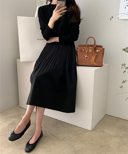 MAISON DE THERESE(メゾン ド テレーズ)の「切り替えニットロングワンピース(ワンピース・レディース・ブラック系1/ブラック/ブラック系2・FREE)」の9枚目の写真