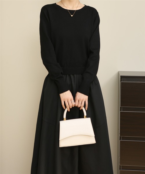 MAISON DE THERESE(メゾン ド テレーズ)の「切り替えニットロングワンピース(ワンピース・レディース・ブラック系1/ブラック/ブラック系2・FREE)」の6枚目の写真