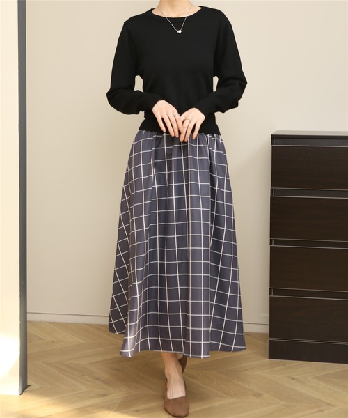 MAISON DE THERESE(メゾン ド テレーズ)の「切り替えニットロングワンピース(ワンピース・レディース・ブラック系1/ブラック/ブラック系2・FREE)」の8枚目の写真