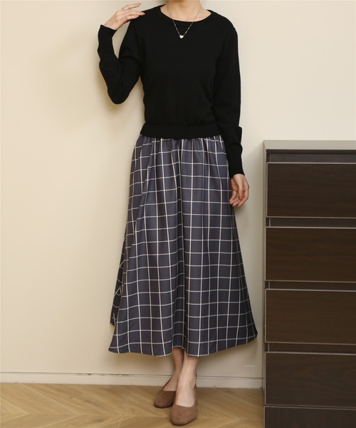 MAISON DE THERESE(メゾン ド テレーズ)の「切り替えニットロングワンピース(ワンピース・レディース・ブラック系1/ブラック/ブラック系2・FREE)」の4枚目の写真