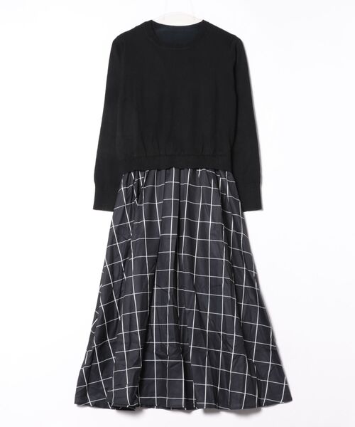 セール】切り替えニットロングワンピース（ワンピース）｜MAISON DE