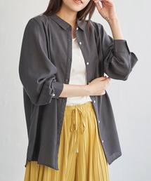 リネン混長袖シャツ