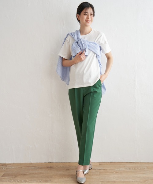 ikka（イッカ）の「リネン混長袖シャツ（シャツ/ブラウス・レディース・グリーン/ブルー/オフホワイト/チャコールグレー/オレンジ/ホワイト・M/L/S）」の15枚目の写真