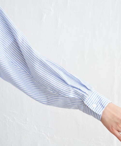 ikka（イッカ）の「リネン混長袖シャツ（シャツ/ブラウス・レディース・グリーン/ブルー/オフホワイト/チャコールグレー/オレンジ/ホワイト・M/L/S）」の19枚目の写真