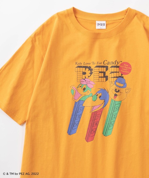 make a ray!（メイク ア レイ！）の「【PEZ/ペッツ】キャラクターキャンディーケース レトロイラストプリント 半袖Tシャツ/ビッグシルエット（Tシャツ/カットソー・レディース・ホワイト/チャコールグレー/オレンジ・XL/M/L）」の3枚目の写真