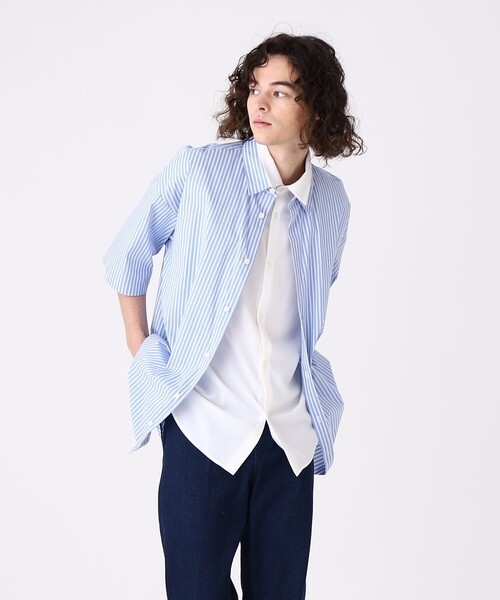 tk.TAKEO KIKUCHI（ティーケータケオキクチ）の「◆レイヤードストライプシャツ（シャツ/ブラウス・メンズ・ブラック系2/ブルー系7・02/03）」の11枚目の写真