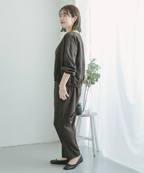 ITEMS URBANRESEARCH(アイテムズ アーバンリサーチ)の「リネンライクノーカラーブルゾン(ブルゾン・レディース・ベージュ/ダークブラウン・FREE)」の13枚目の写真