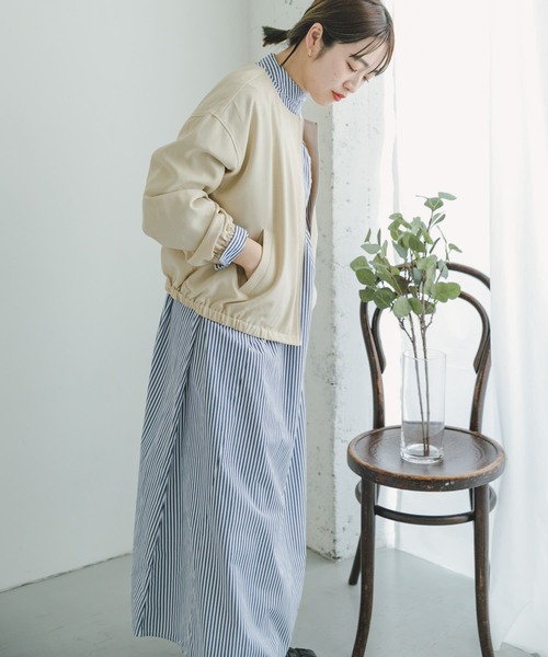 ITEMS URBANRESEARCH(アイテムズ アーバンリサーチ)の「リネンライクノーカラーブルゾン(ブルゾン・レディース・ベージュ/ダークブラウン・FREE)」の16枚目の写真