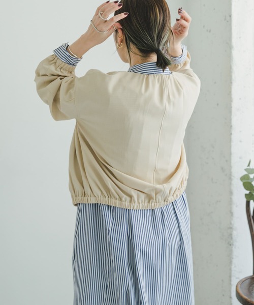 ITEMS URBANRESEARCH(アイテムズ アーバンリサーチ)の「リネンライクノーカラーブルゾン(ブルゾン・レディース・ベージュ/ダークブラウン・FREE)」の17枚目の写真