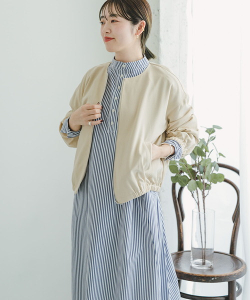 ITEMS URBANRESEARCH(アイテムズ アーバンリサーチ)の「リネンライクノーカラーブルゾン(ブルゾン・レディース・ベージュ/ダークブラウン・FREE)」の18枚目の写真