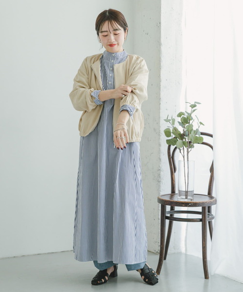 ITEMS URBANRESEARCH(アイテムズ アーバンリサーチ)の「リネンライクノーカラーブルゾン(ブルゾン・レディース・ベージュ/ダークブラウン・FREE)」の19枚目の写真