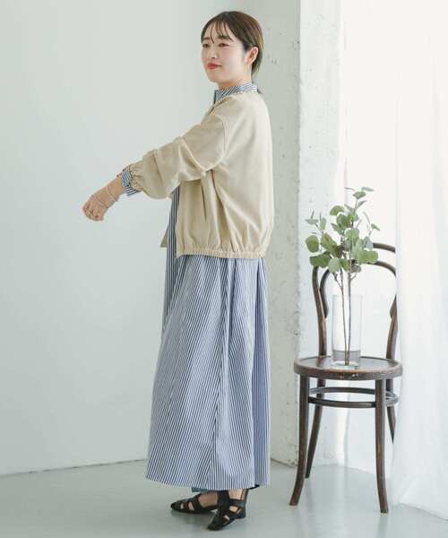 ITEMS URBANRESEARCH(アイテムズ アーバンリサーチ)の「リネンライクノーカラーブルゾン(ブルゾン・レディース・ベージュ/ダークブラウン・FREE)」の20枚目の写真