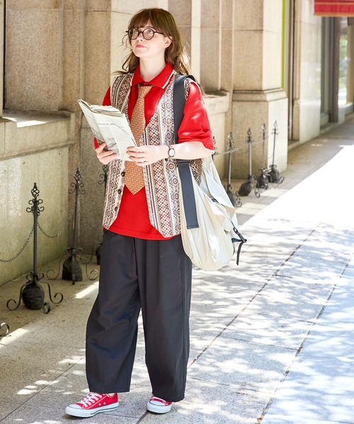 MONO-MART LADY'S（モノマートレディース）の「襟ライン ナンバリングワンポイント刺繍半袖ポロシャツ（ポロシャツ・レディース・レッド/グリーン/ブラウン/ネイビー/ホワイト/ブラック・FREE）」の20枚目の写真