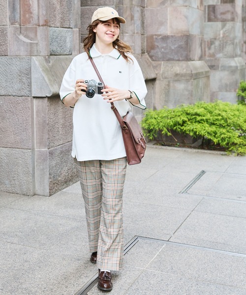 MONO-MART LADY'S（モノマートレディース）の「襟ライン ナンバリングワンポイント刺繍半袖ポロシャツ（ポロシャツ・レディース・レッド/グリーン/ブラウン/ネイビー/ホワイト/ブラック・FREE）」の22枚目の写真