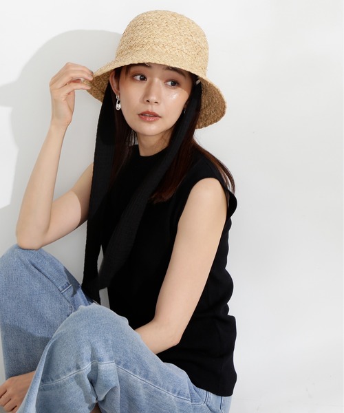 N.（N. Natural Beauty Basic）（エヌエヌナチュラルビューティーベーシック）の「◆総針ボトルネックノースリーブニット（ニット/セーター・レディース・ブラック/オレンジ/ブルー/オフホワイト/チョコ・MEDIUM）」の3枚目の写真