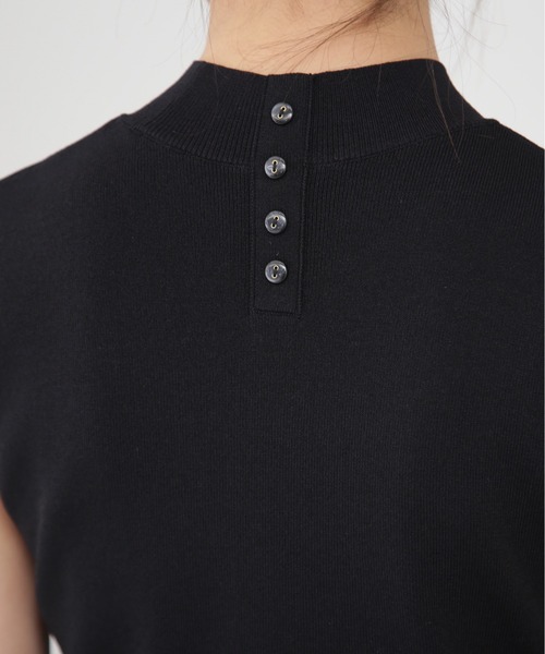 N.（N. Natural Beauty Basic）（エヌエヌナチュラルビューティーベーシック）の「◆総針ボトルネックノースリーブニット（ニット/セーター・レディース・ブラック/オレンジ/ブルー/オフホワイト/チョコ・MEDIUM）」の11枚目の写真