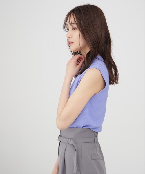 N.（N. Natural Beauty Basic）（エヌエヌナチュラルビューティーベーシック）の「◆総針ボトルネックノースリーブニット（ニット/セーター・レディース・ブラック/オレンジ/ブルー/オフホワイト/チョコ・MEDIUM）」の20枚目の写真