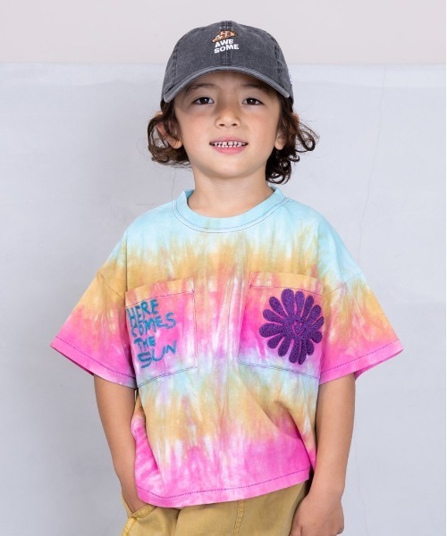 BIG FIELD（ビッグフィールド）の「タイダイTシャツ(80～150cm)（Tシャツ/カットソー・キッズ・グリーン/ピンク・80/90/100/110/120/130/140/150）」の2枚目の写真