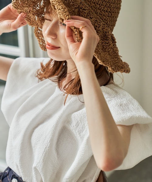 hinari(ヒナリ)の「バルーンシルエットブラウス(シャツ/ブラウス・レディース・ベージュ/ホワイト・FREE)」の22枚目の写真