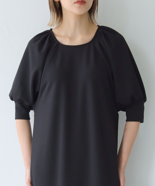 vingtrois（バントロア）の「【Vingtrois】カットジョーゼットマーメイドワンピース（ワンピース・レディース・ブラック/マスタード/ブルー・M）」の4枚目の写真