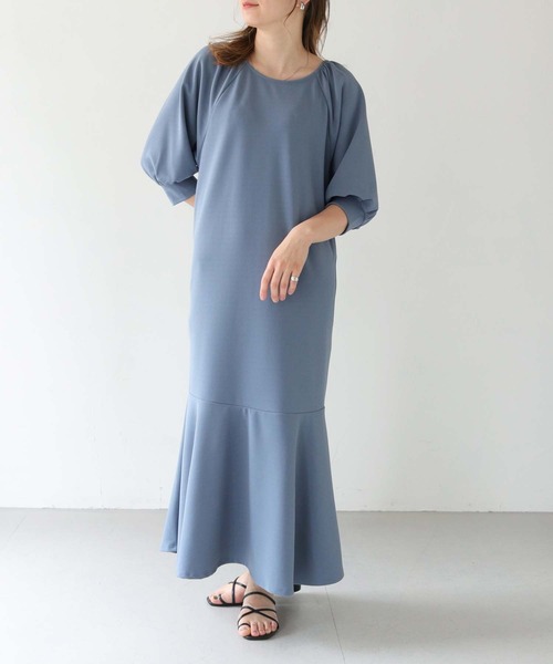 vingtrois（バントロア）の「【Vingtrois】カットジョーゼットマーメイドワンピース（ワンピース・レディース・ブラック/マスタード/ブルー・M）」の22枚目の写真