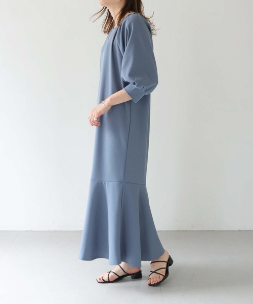 vingtrois（バントロア）の「【Vingtrois】カットジョーゼットマーメイドワンピース（ワンピース・レディース・ブラック/マスタード/ブルー・M）」の18枚目の写真