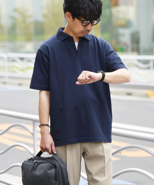 SHIPS any(シップス エニィ)の「SHIPS any: 〈吸水速乾・接触冷感・抗菌防臭 他〉 多機能 カノコ スキッパー ポロシャツ◇(ポロシャツ・メンズ・ホワイト/ネイビー/グレー・SMALL/MEDIUM/LARGE/X-LARGE)」の3枚目の写真