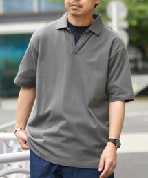 SHIPS any: 〈吸水速乾・接触冷感・抗菌防臭 他〉 多機能 カノコ スキッパー ポロシャツ◇