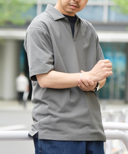 SHIPS any(シップス エニィ)の「SHIPS any: 〈吸水速乾・接触冷感・抗菌防臭 他〉 多機能 カノコ スキッパー ポロシャツ◇(ポロシャツ・メンズ・ホワイト/ネイビー/グレー・SMALL/MEDIUM/LARGE/X-LARGE)」の4枚目の写真