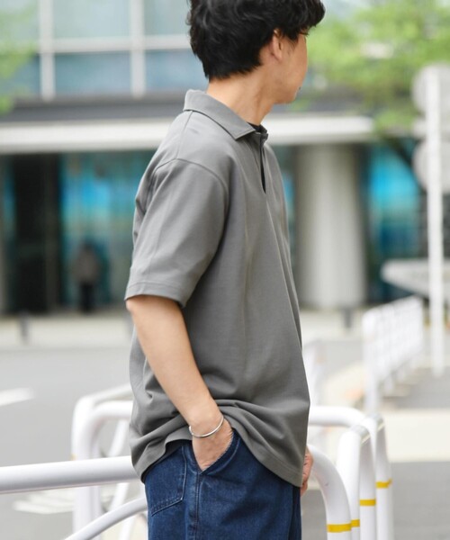 SHIPS any(シップス エニィ)の「SHIPS any: 〈吸水速乾・接触冷感・抗菌防臭 他〉 多機能 カノコ スキッパー ポロシャツ◇(ポロシャツ・メンズ・ホワイト/ネイビー/グレー・SMALL/MEDIUM/LARGE/X-LARGE)」の7枚目の写真